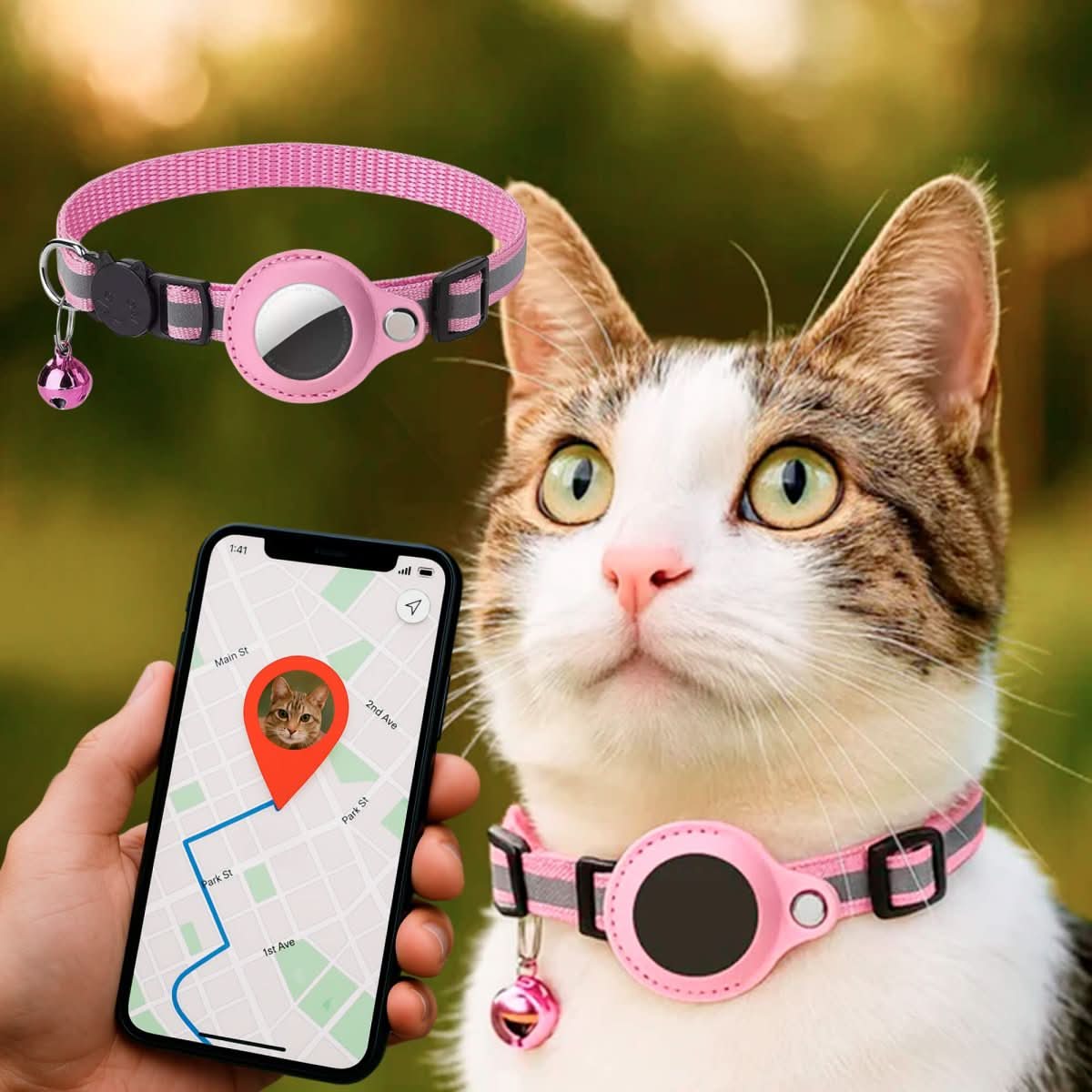 Olvoria | GPS Collar for Cats with Reflective Design