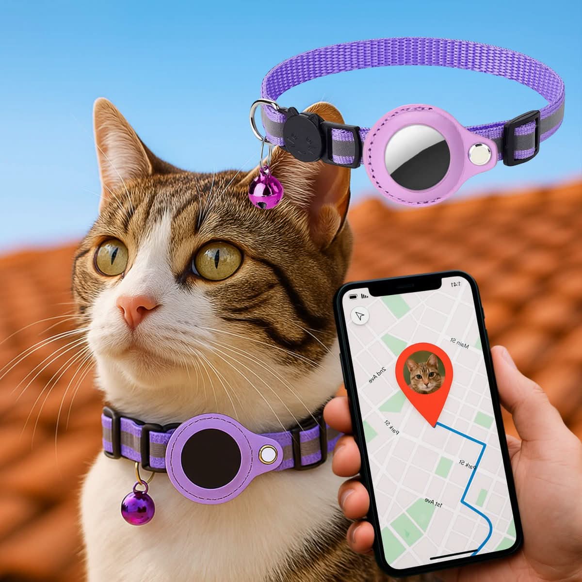 Olvoria | GPS Collar for Cats with Reflective Design