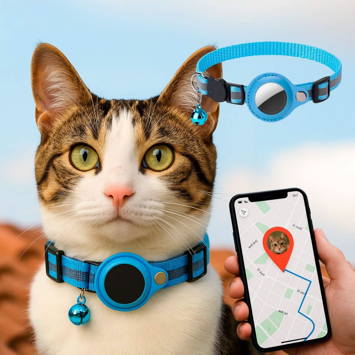 Olvoria | GPS Collar for Cats with Reflective Design