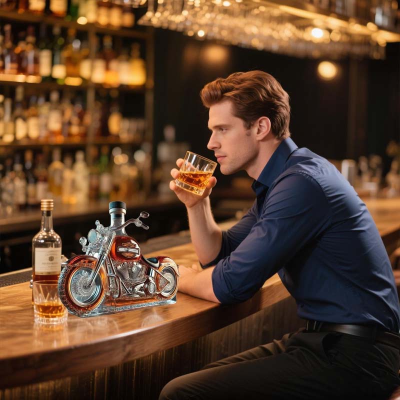 Olvoria | Harley Motorcycle Shaped Whiskey Decanter for Home Bar