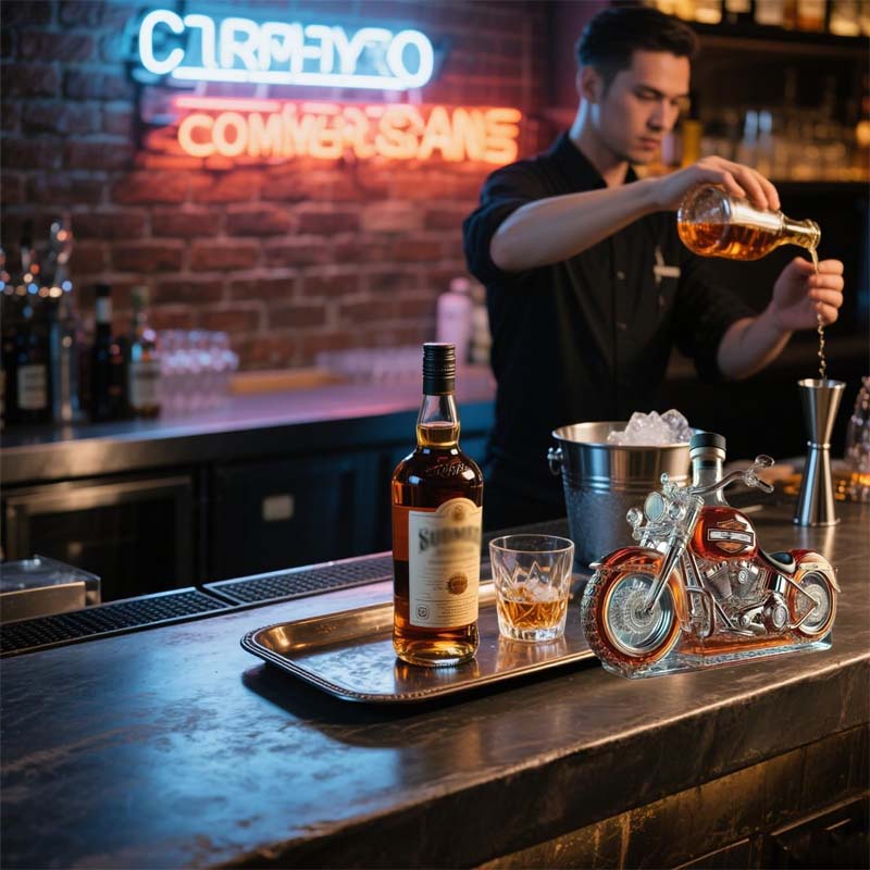 Olvoria | Harley Motorcycle Shaped Whiskey Decanter for Home Bar