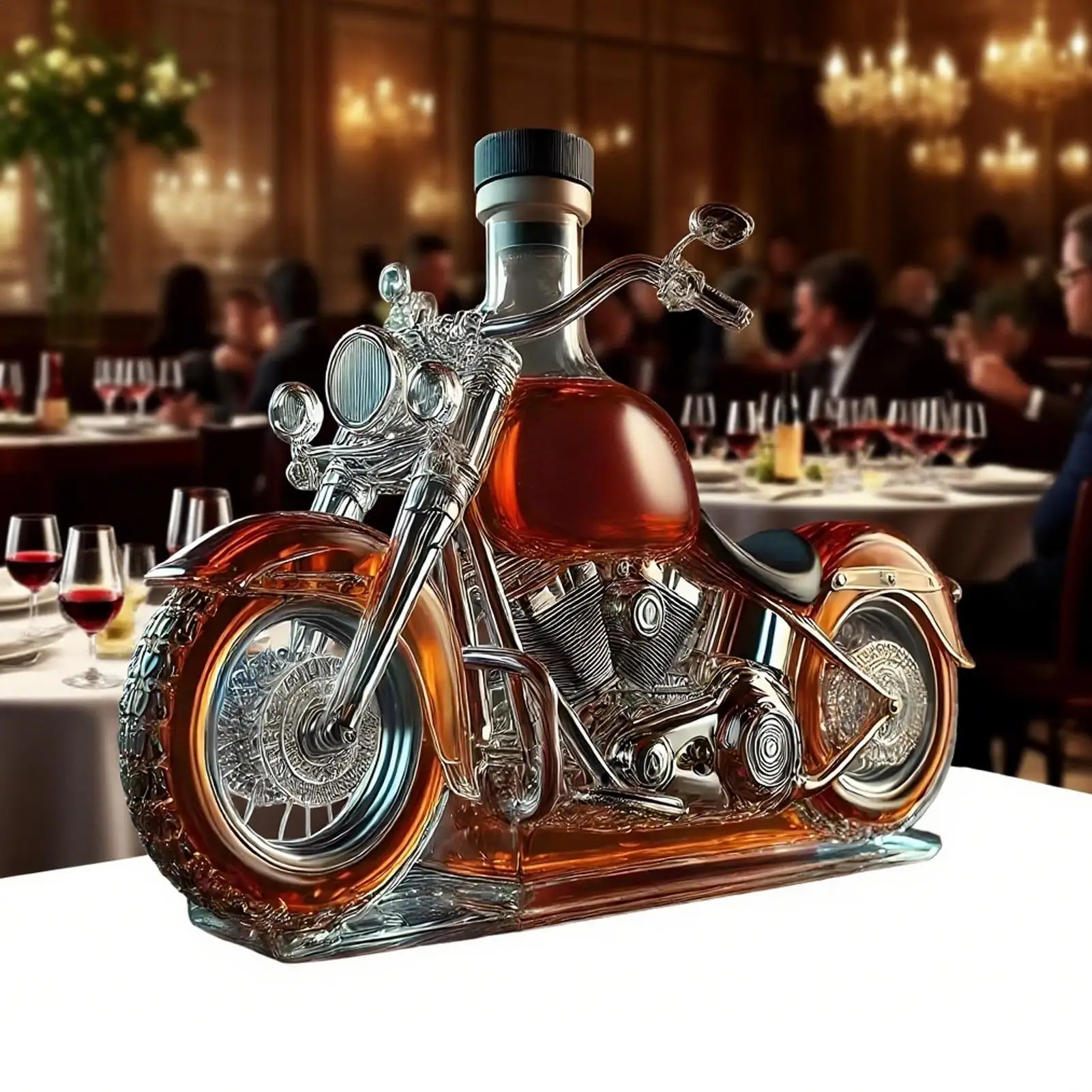 Olvoria | Harley Motorcycle Shaped Whiskey Decanter for Home Bar