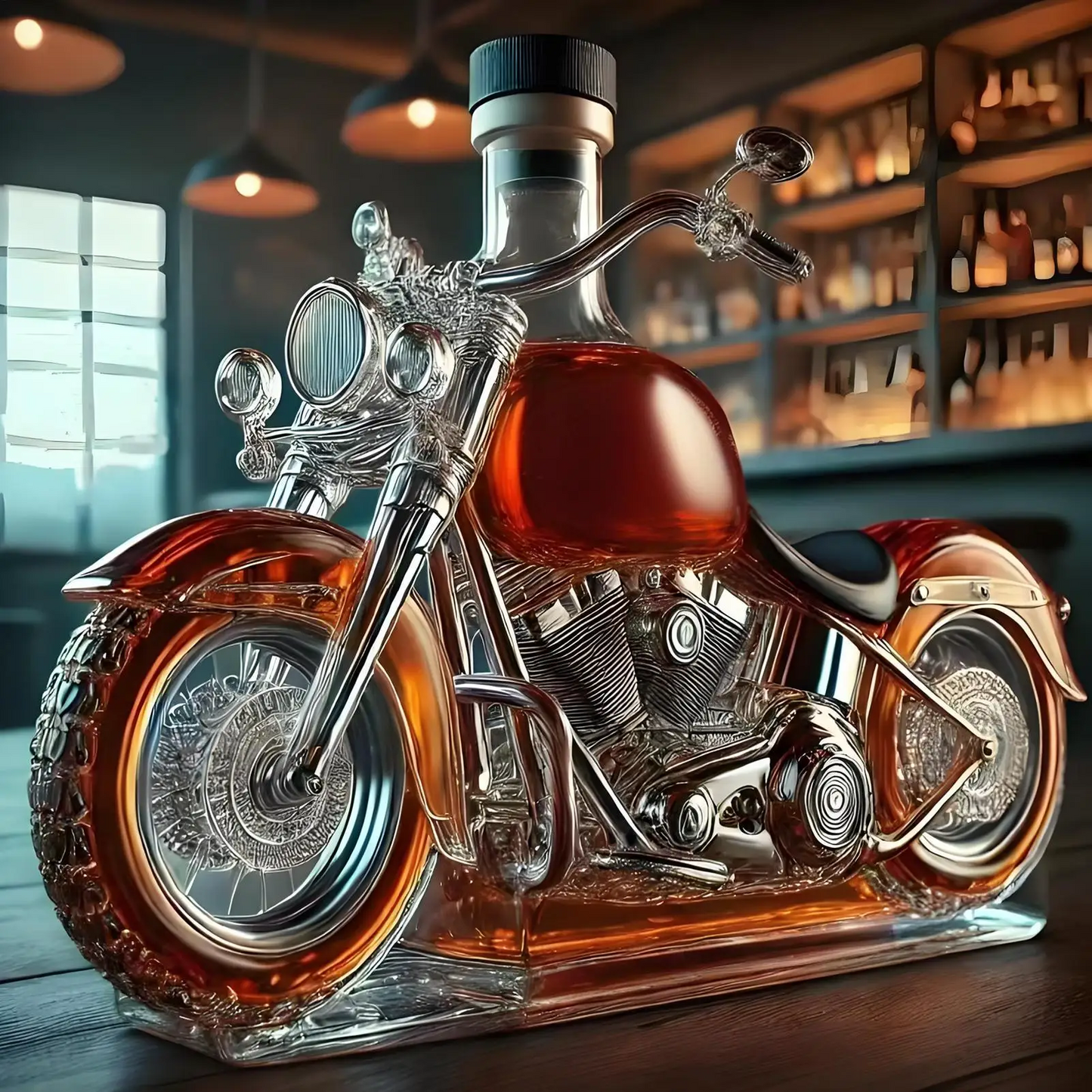 Olvoria | Harley Motorcycle Shaped Whiskey Decanter for Home Bar