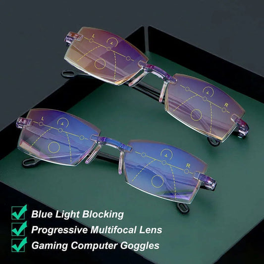 Olvoria | High Hardness Anti-Blue Progressive Distance and Near Range Dual-Use Reading Glasses