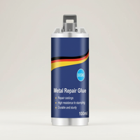 Olvoria | Adhésif métallique haute performance | Colle industrielle pour fonte, acier et aluminium | Résistant à la chaleur et étanche | Kit de réparation métal liquide 100 ml | Argenté
