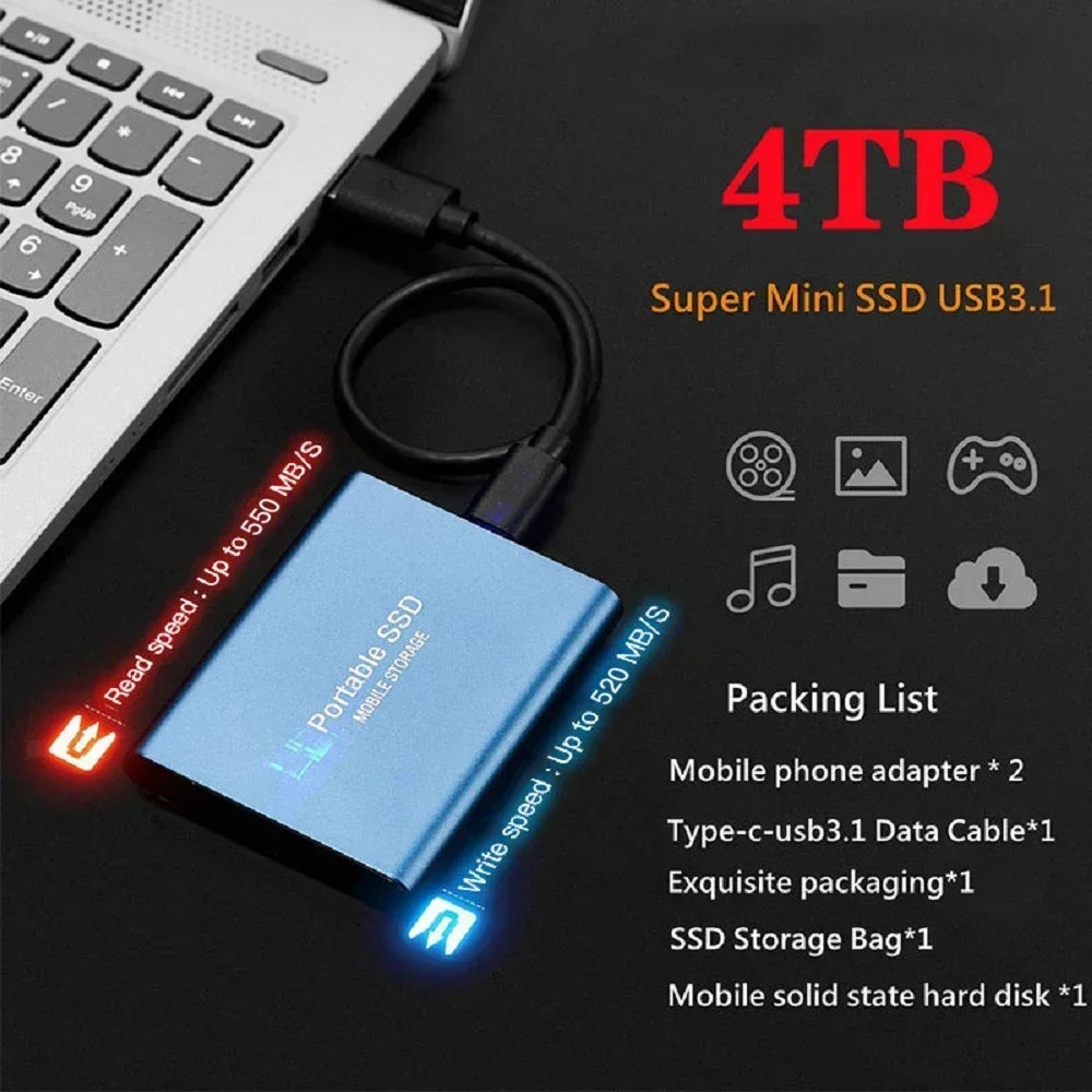 Olvoria | High-Speed External Solid State Drive 1TB Portable External Hard Drive SSD 2TB External Hard Drive SSD Hard Drive For Laptop Mac