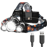 Olvoria | Lampe Frontale Rechargeable Hqdz-Td 20000 Lumens - Étanche, Lumière Réglable pour Plein Air, Chasse, Camping
