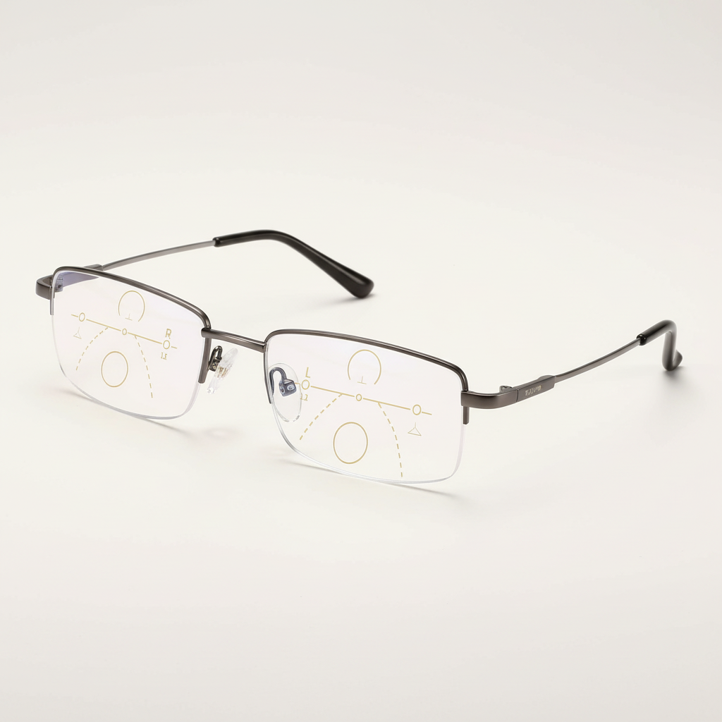 Olvoria | Intelligent Progressive Glasses | ARNO Lens Technology | Photochromic Adjustment | Blue Light Filter & UV400 | Anti-Reflective Coating | Multifocal
