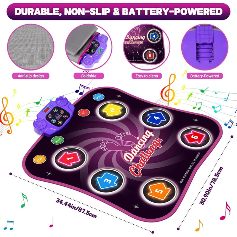 Olvoria | Interactive Dance Mat with 5 Levels of Fun and Challenges for Kids
