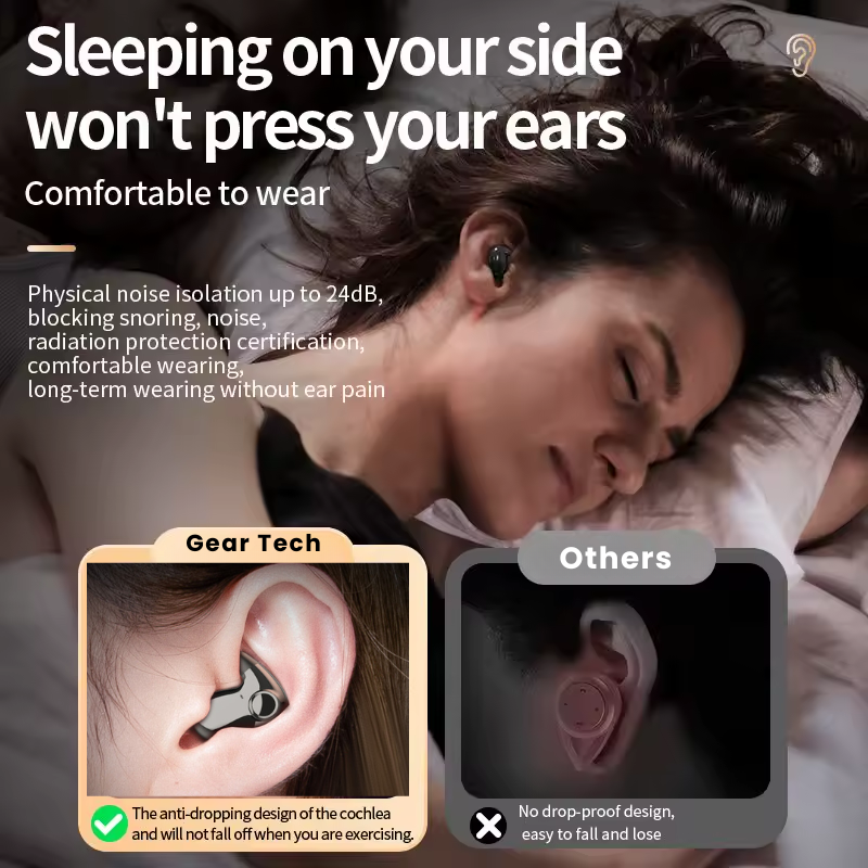 Olvoria | Invisible Wireless Sleep Headphones | IPX5 Waterproof, Bluetooth 5.3 for Comfortable Sleep and Relaxation