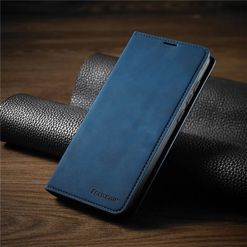 Olvoria | iPhone Case: Magnetic Leather Pouch for Stylish Protection
