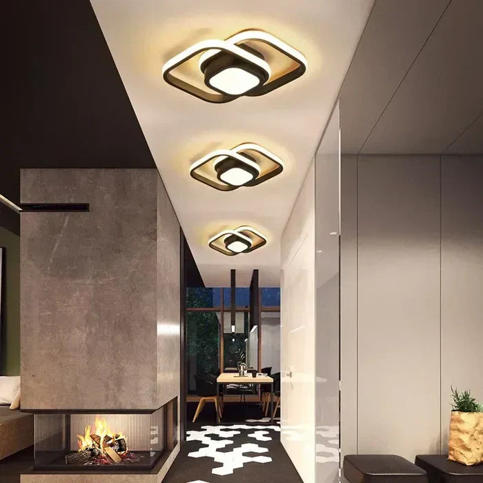 Olvoria | LED Ceiling Lamp Double Ring Design Energy Efficient Warm White
