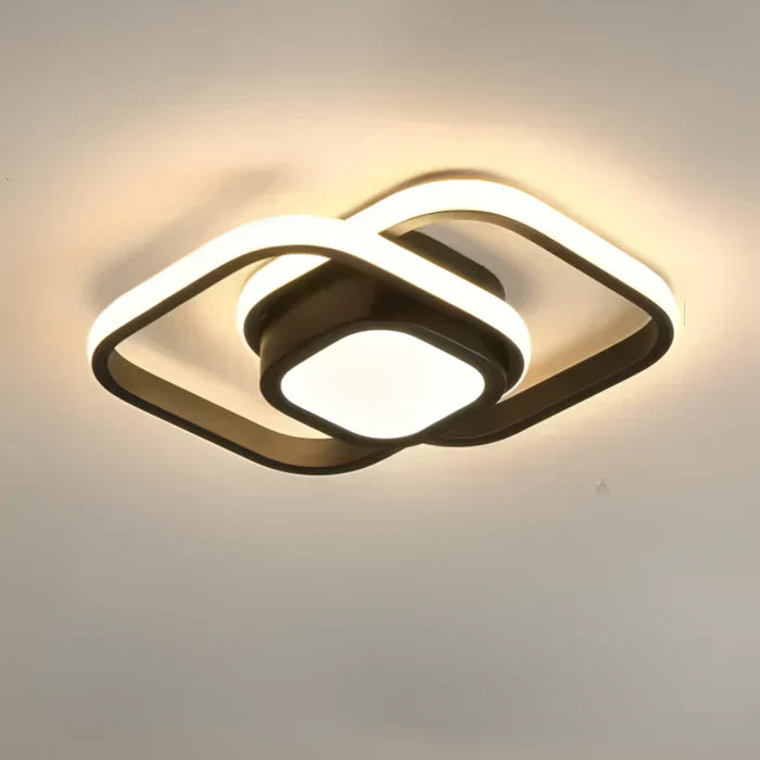 Olvoria | LED Ceiling Lamp Double Ring Design Energy Efficient Warm White