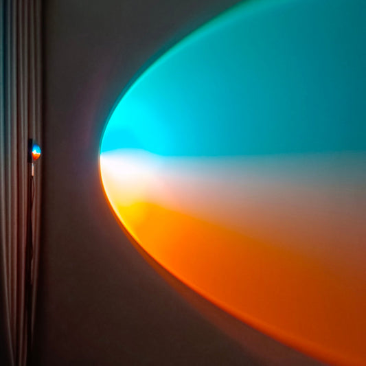 Olvoria | LED Color Projector Floor Lamp | Minimalist Halo Light Effect