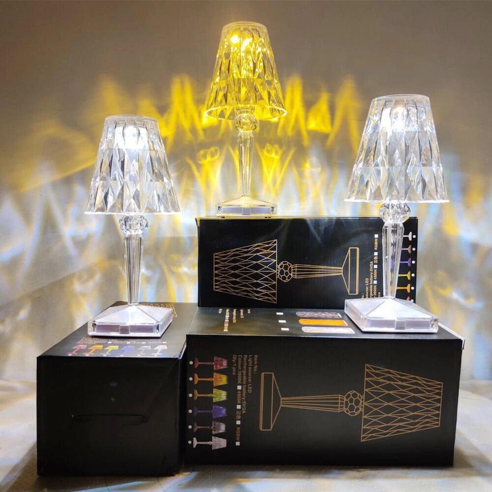 Olvoria | LED Crystal Table Lamp | Elegant Diamond Design