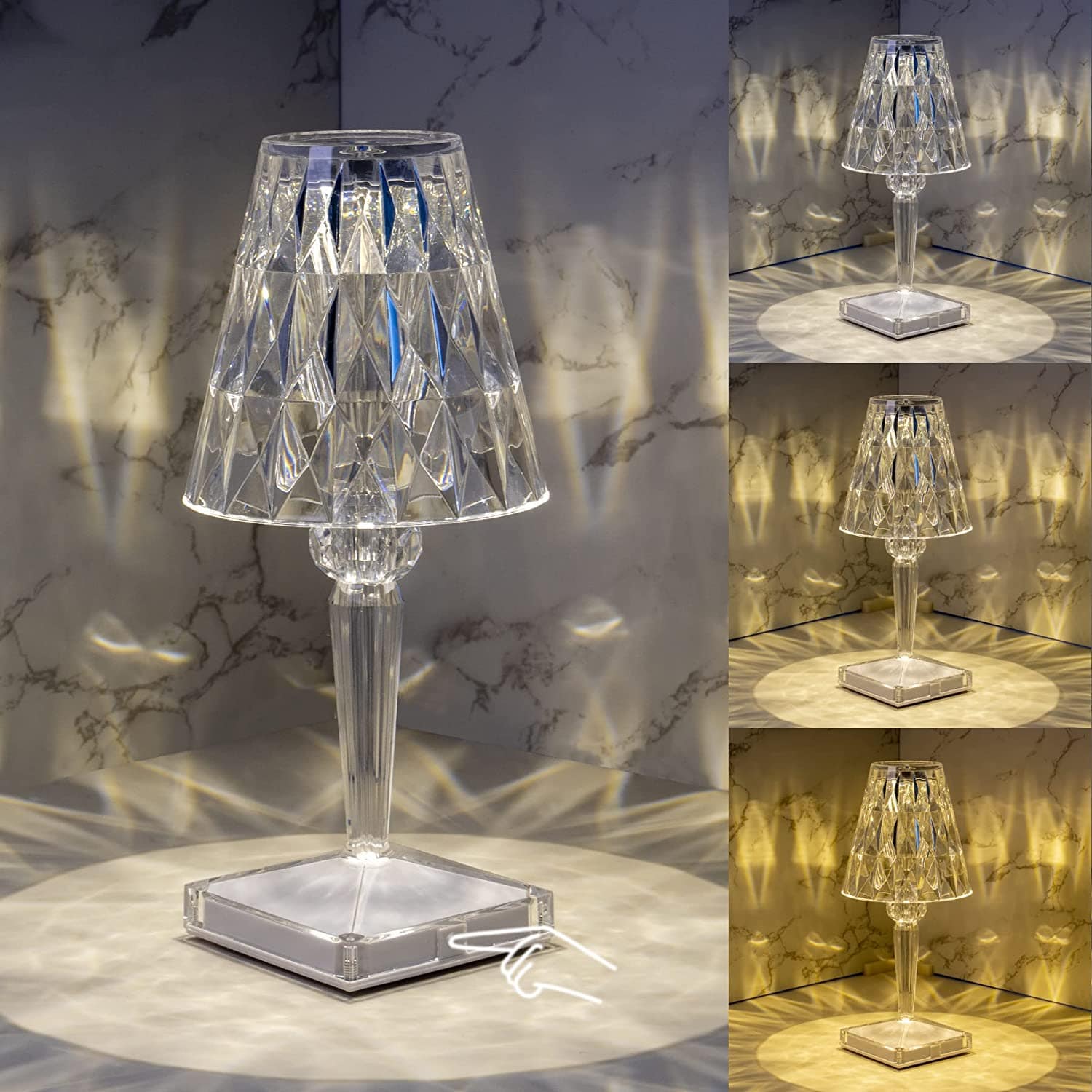 Olvoria | LED Crystal Table Lamp | Elegant Diamond Design