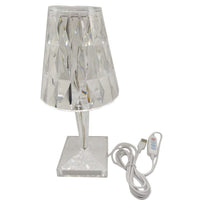 Olvoria | Lámpara de mesa LED de cristal | Diseño elegante de diamante