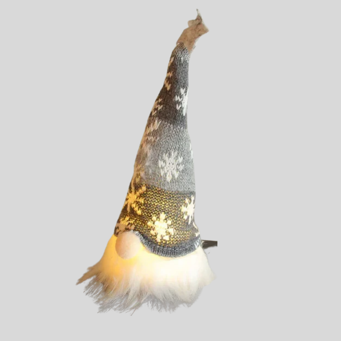 Olvoria | LED Gnome Ornament with Snowflake Hat