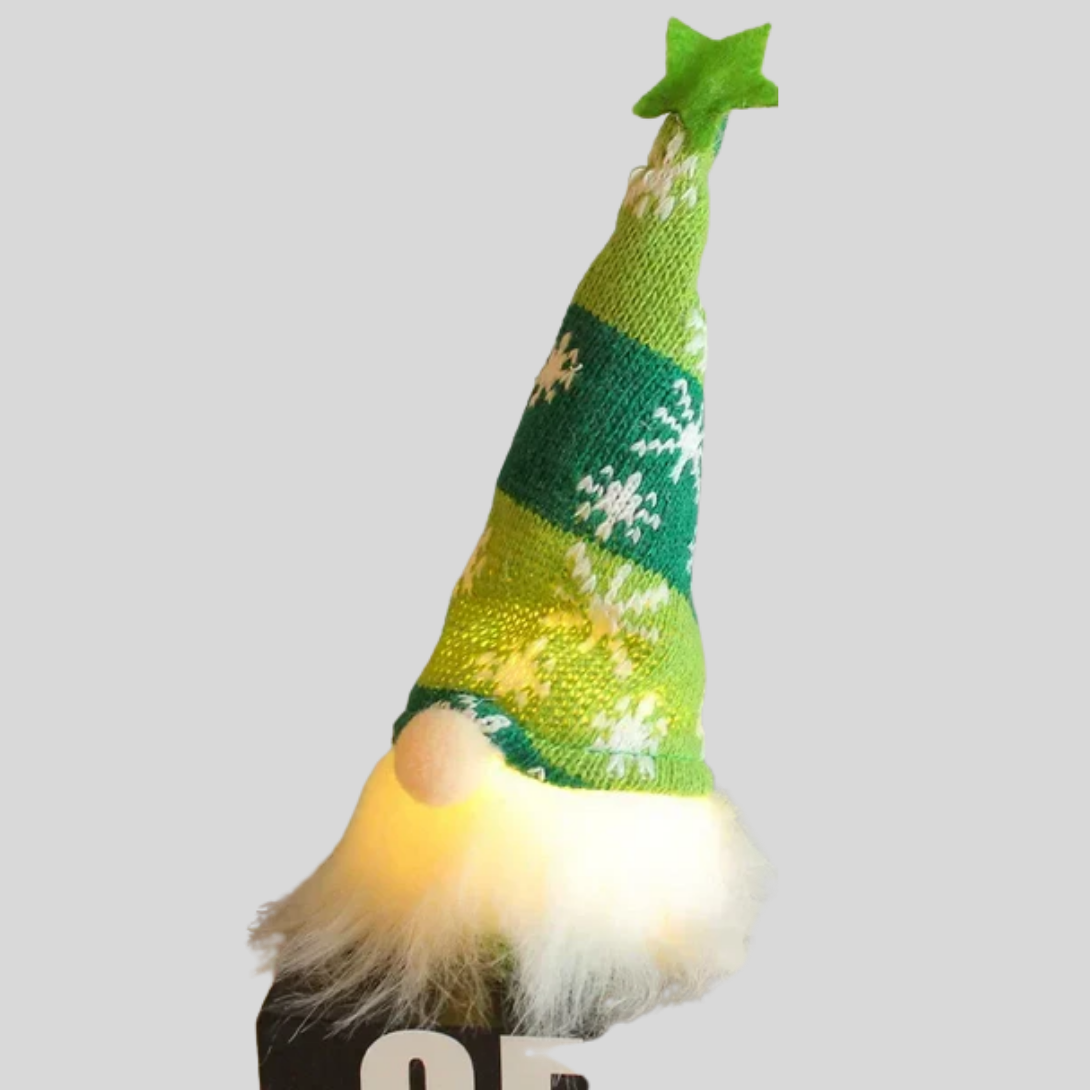 Olvoria | LED Gnome Ornament with Snowflake Hat