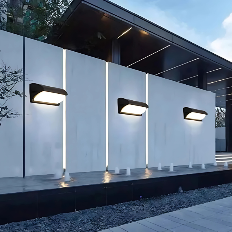 Olvoria | LED Outdoor Lamp with Motion Sensor, Rectangular Design
