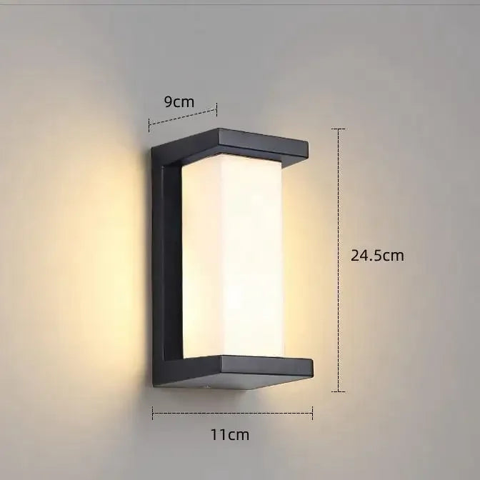 Olvoria | LED Outdoor Lamp with Motion Sensor, Rectangular Design