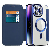 Olvoria | Funda de cuero magnética tipo flip para iPhone series 11–14