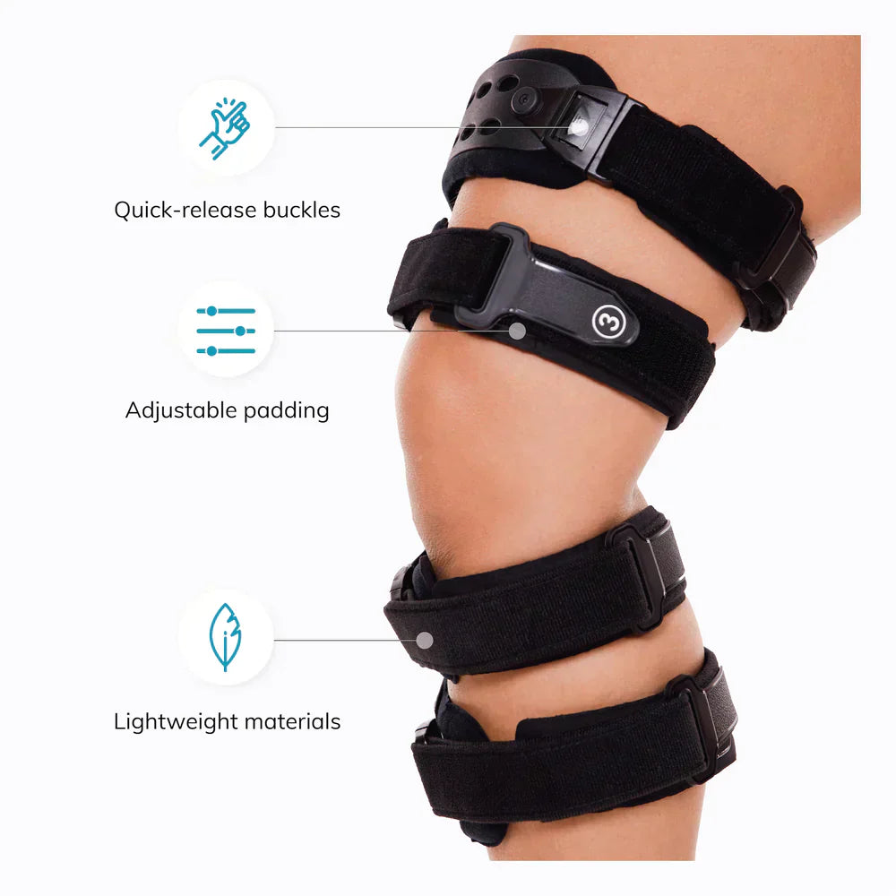 Olvoria | Medical OA Offloading Knee Brace | Unicompartimental Osteoarthritis Orthosis | Varus/Valgus Correction & ROM Control | Medial & Lateral Offloading | Adjustable Range of Motion