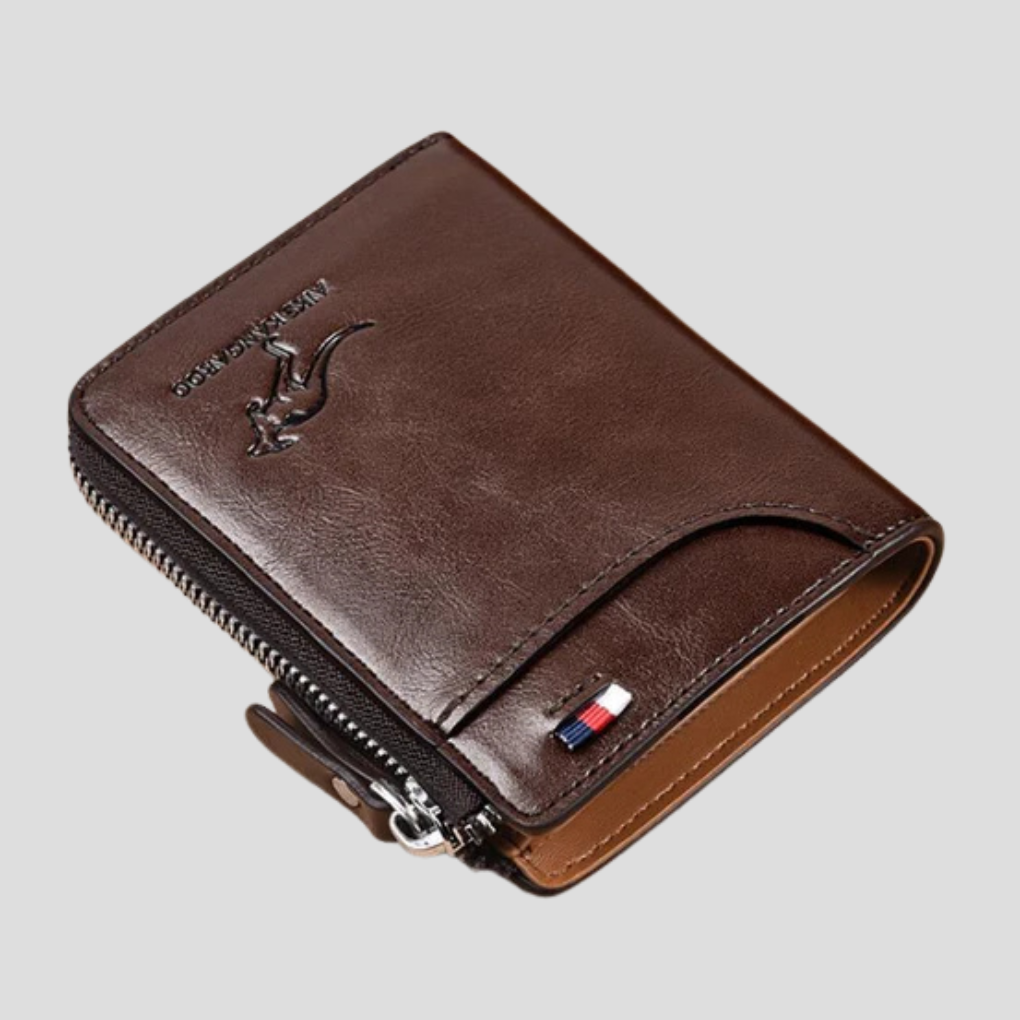 Olvoria | Men's Bifold Zipper Wallet with RFID Blocking