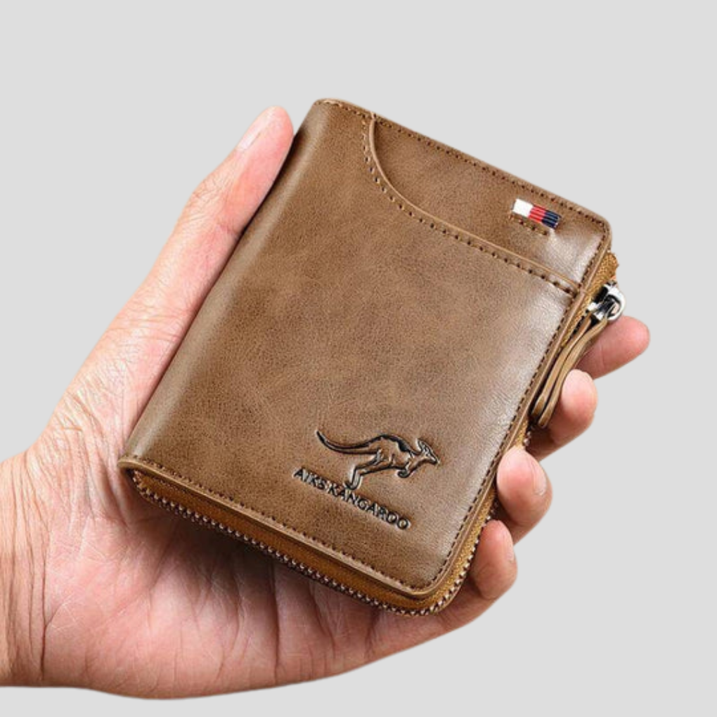 Olvoria | Men's Bifold Zipper Wallet with RFID Blocking