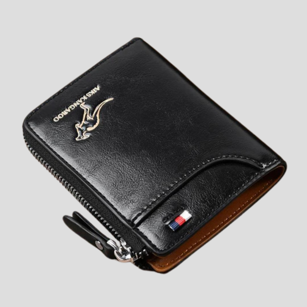 Olvoria | Men's Bifold Zipper Wallet with RFID Blocking