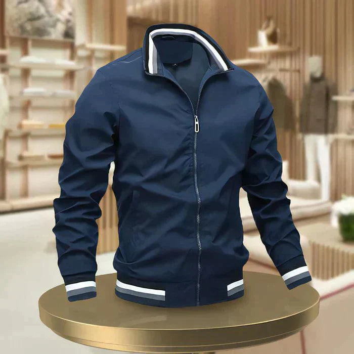 Olvoria | Men's Bomber Jacket with Striped Collar