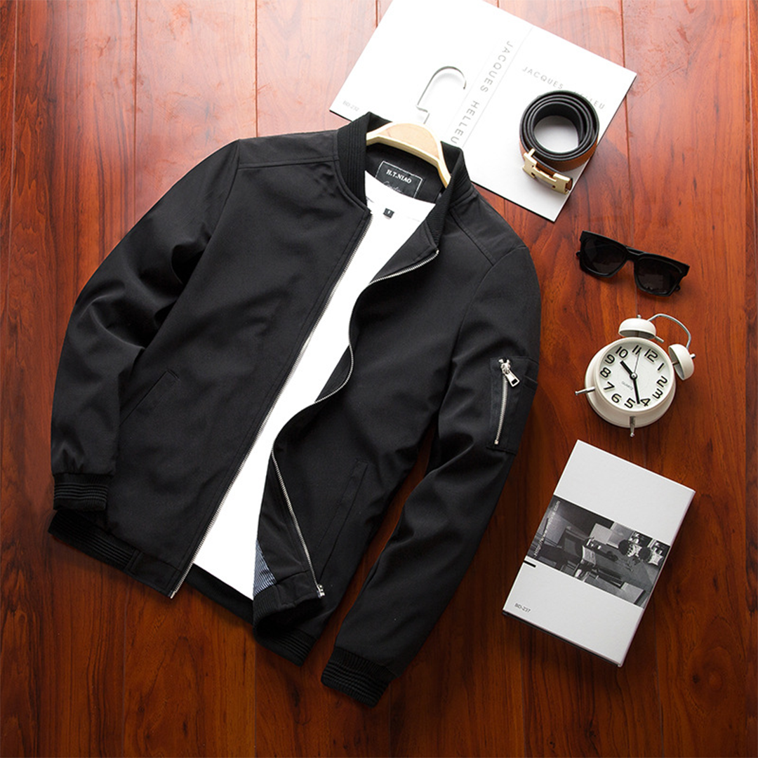 Olvoria | Men's Bomber Jacket - Zipper Detail