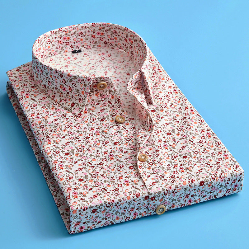 Olvoria | Men's Button-Up Floral Shirt