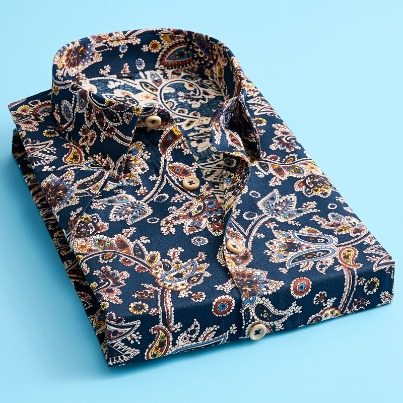 Olvoria | Men's Button-Up Floral Shirt
