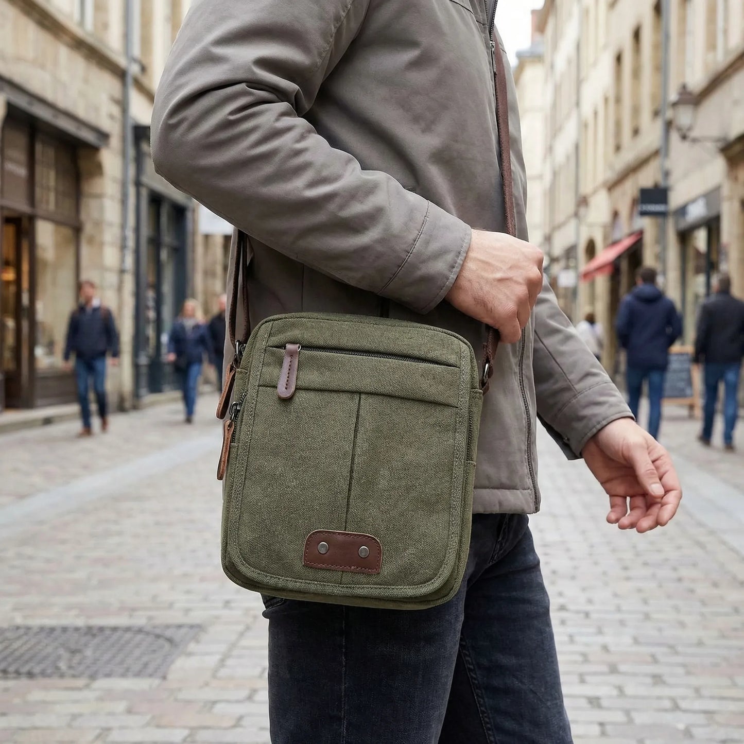 Olvoria | Men's Canvas Crossbody Bag