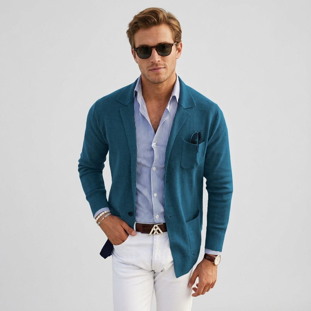 Olvoria | Men's Casual Blazer with Flap Pockets