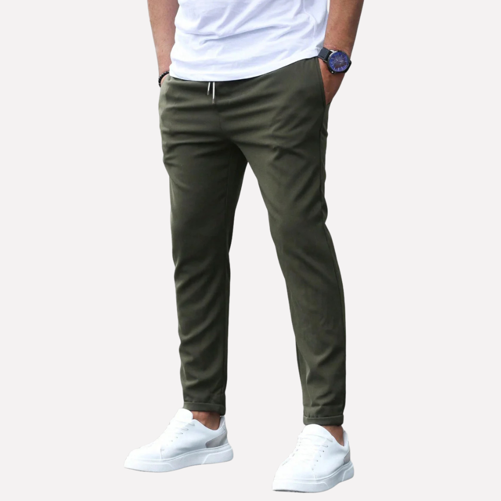 Olvoria | Men's Casual Trousers with Drawstring Waist