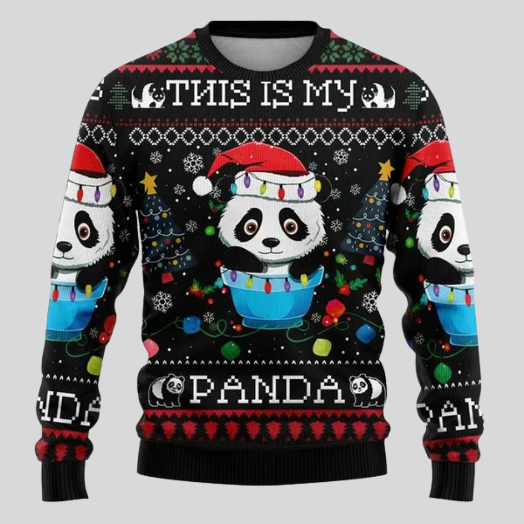 Olvoria | Men's Christmas Sweater with Festive Animal Print