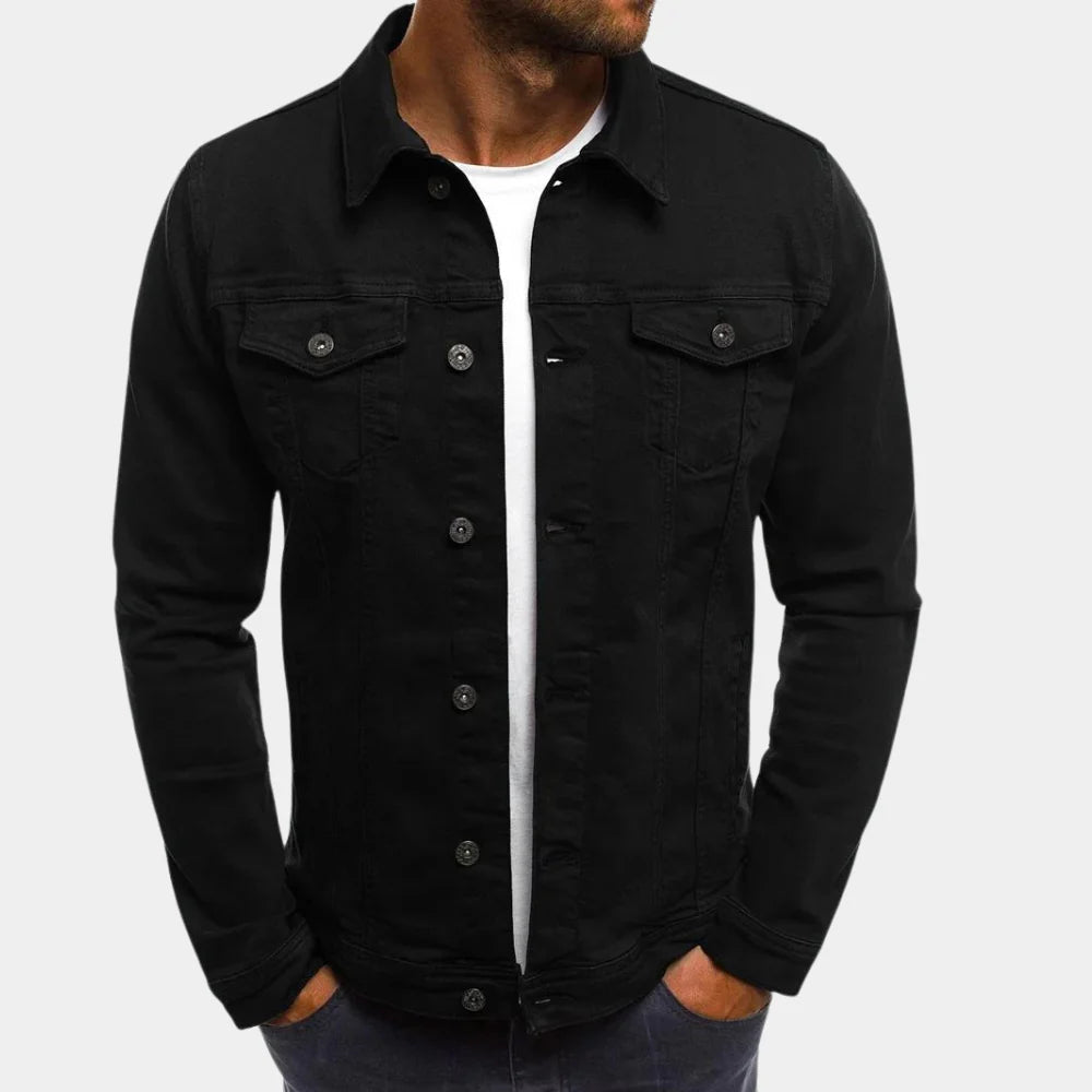 Olvoria | Men's Classic Denim Jacket with Button Closure