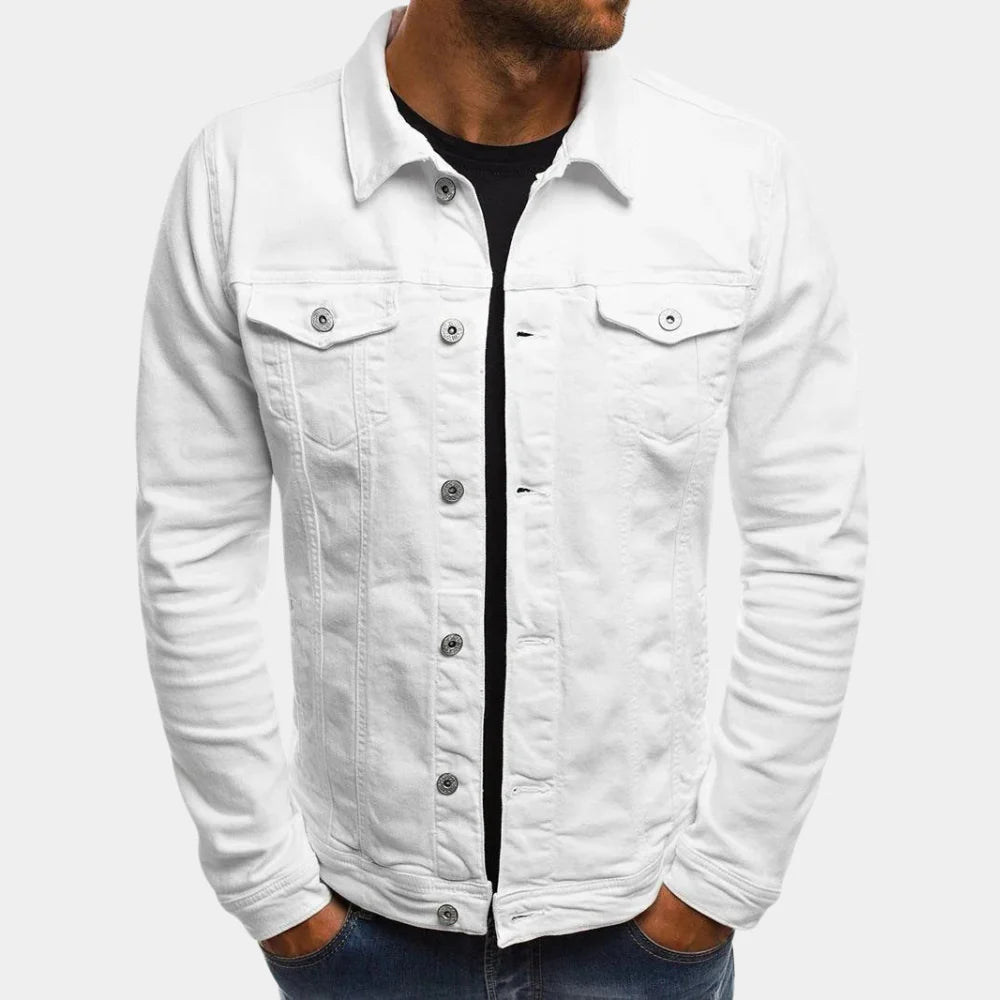 Olvoria | Men's Classic Denim Jacket with Button Closure