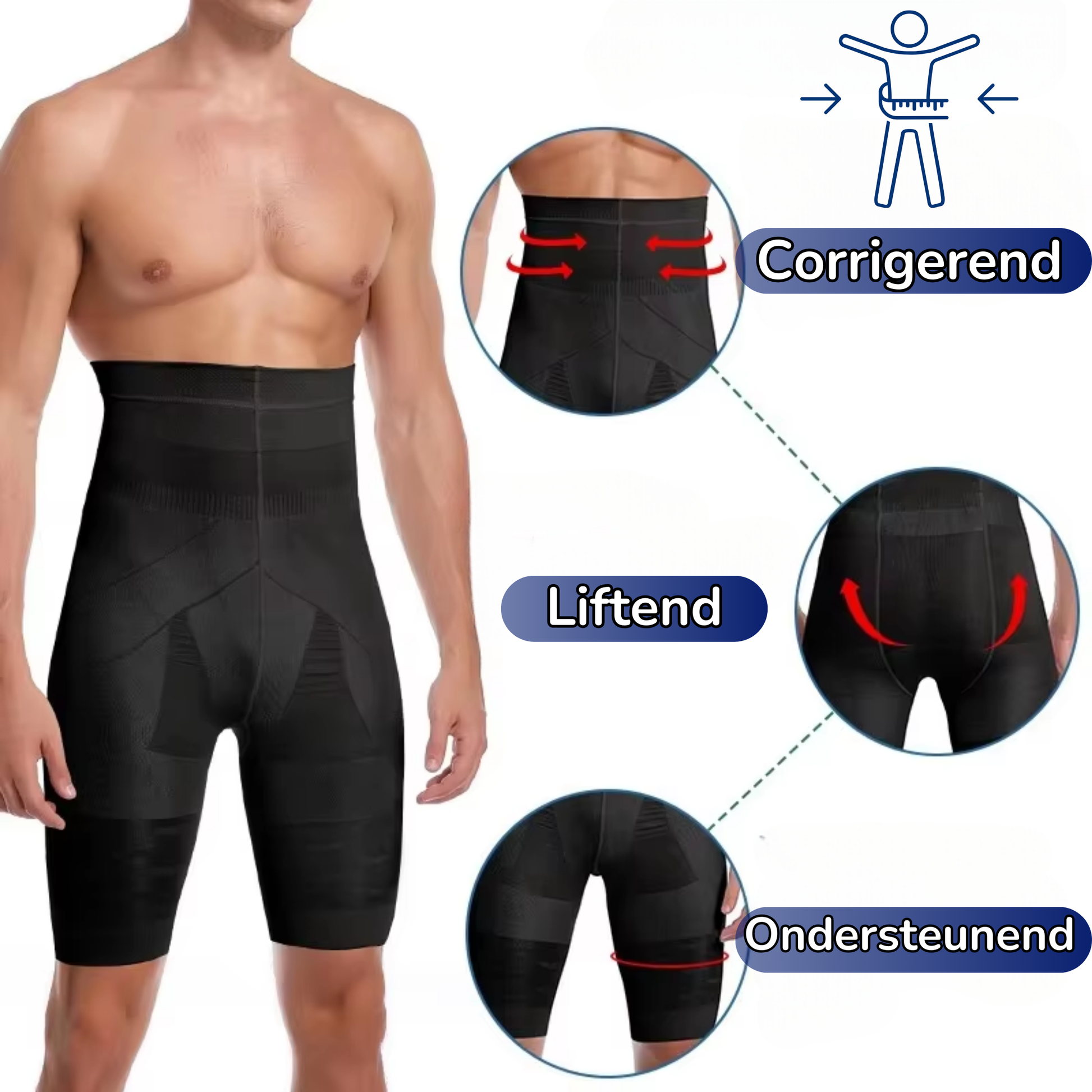 Olvoria | Men's Compression Shorts - High Waisted Tummy Control