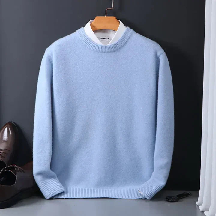 Olvoria | Men's Crewneck Sweater with Ribbed Cuffs