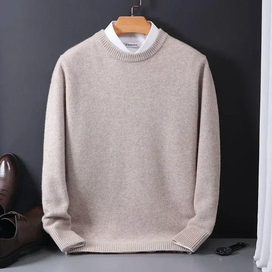 Olvoria | Men's Crewneck Sweater with Ribbed Cuffs