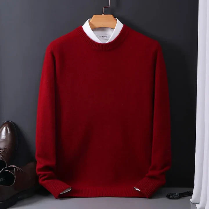 Olvoria | Men's Crewneck Sweater with Ribbed Cuffs