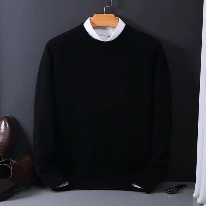 Olvoria | Men's Crewneck Sweater with Ribbed Cuffs