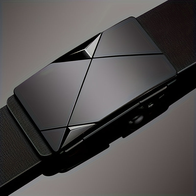 Olvoria | Men’s Genuine Leather Belt with Automatic Buckle – Classic Adjustable Big Game Belt