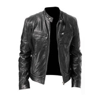 Olvoria | Veste moto en cuir véritable pour hommes