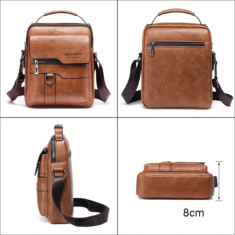 Olvoria | Men's Genuine Leather Shoulder Bag | Durable, Adjustable Strap & Ideal for Work or Leisure