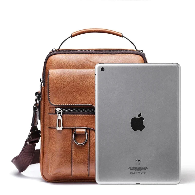 Olvoria | Men's Genuine Leather Shoulder Bag | Durable, Adjustable Strap & Ideal for Work or Leisure