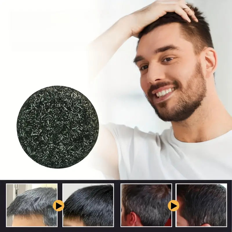 Olvoria | Men's Grey Coverage Shampoo Bar for Hair & Beard